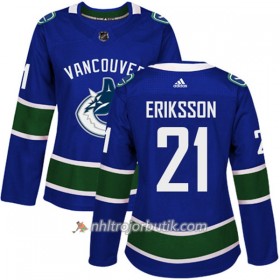 Dame Ishockey Vancouver Canucks Tröja Loui Eriksson 21 Adidas 2017-2018 Blå Authentic